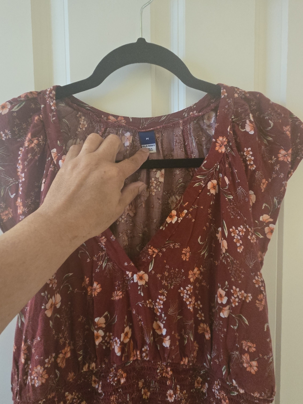 Old Navy Burgundy Floral Midi Dress - Picture 4 of 6
